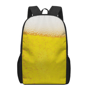 Beer With Foam Print 17 Inch Backpack