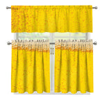 Beer With Foam Print 3 Piece Kitchen Curtains