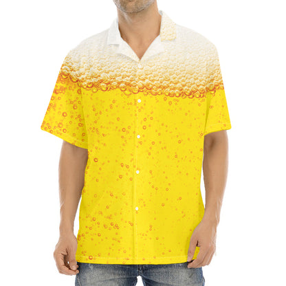 Beer With Foam Print Aloha Shirt