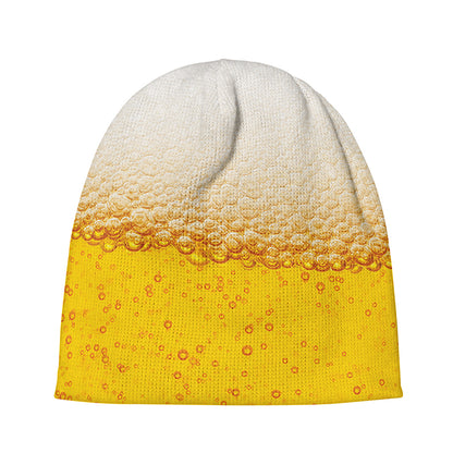 Beer With Foam Print Beanie