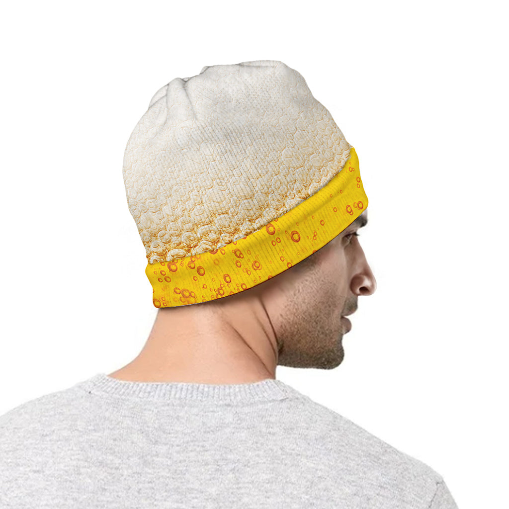 Beer With Foam Print Beanie