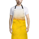 Beer With Foam Print Bib Apron With Pocket