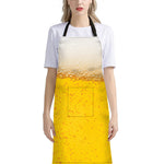 Beer With Foam Print Bib Apron With Pocket