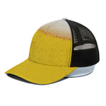 Beer With Foam Print Black Mesh Trucker Cap