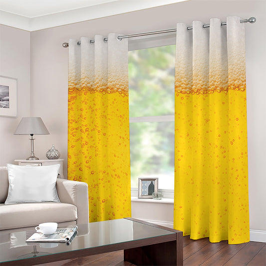Beer With Foam Print Blackout Grommet Curtains