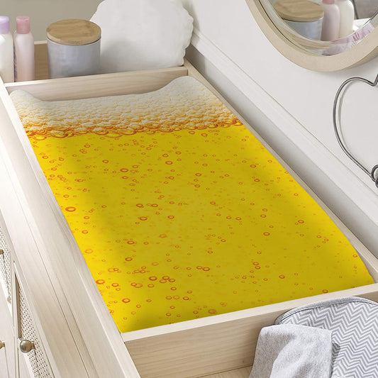 Beer With Foam Print Changing Pad Cover