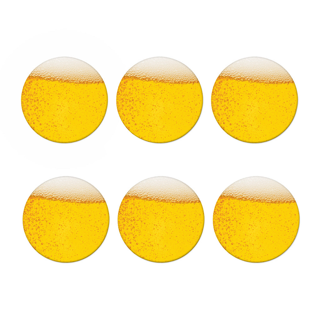 Beer With Foam Print Coaster Set