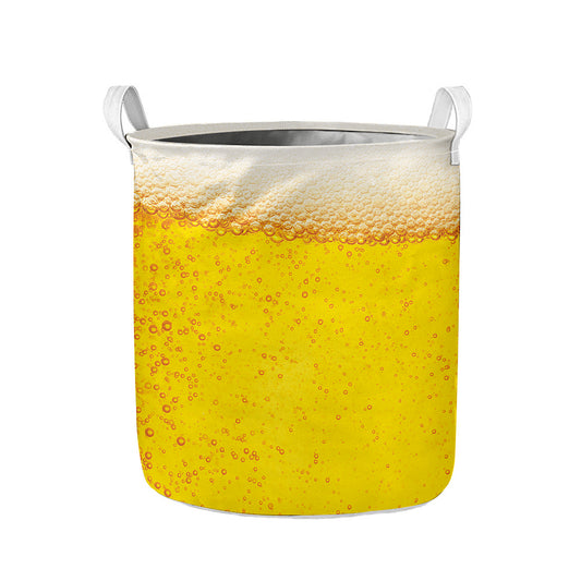 Beer With Foam Print Collapsible Laundry Basket