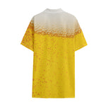 Beer With Foam Print Cotton Hawaiian Shirt