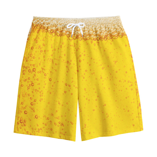 Beer With Foam Print Cotton Shorts