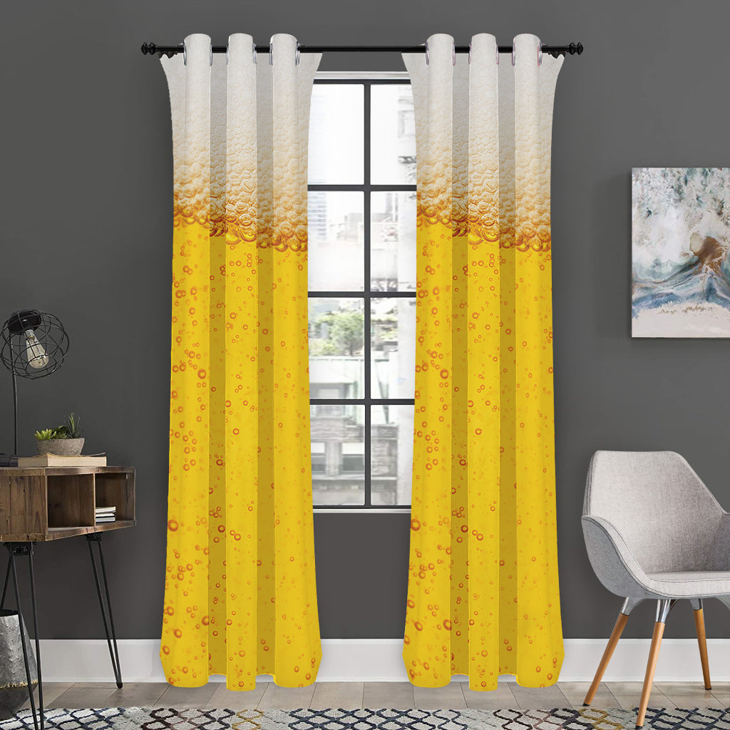 Beer With Foam Print Curtain