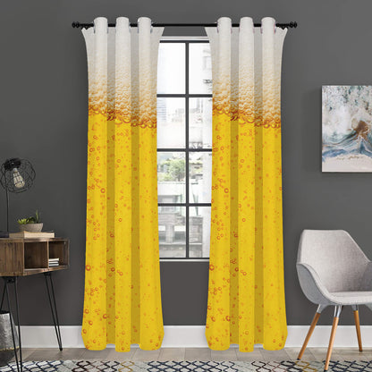 Beer With Foam Print Curtain