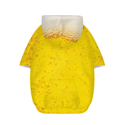 Beer With Foam Print Dog Zip Up Hoodie