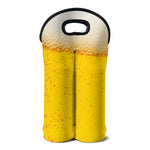 Beer With Foam Print Double Neoprene Wine Tote