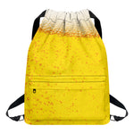 Beer With Foam Print Drawstring Backpack