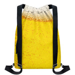Beer With Foam Print Drawstring Backpack