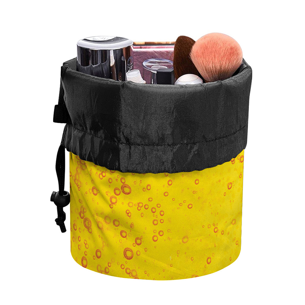 Beer With Foam Print Drawstring Makeup Bag