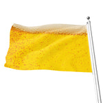 Beer With Foam Print Flag