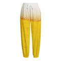 Beer With Foam Print Fleece Lined Knit Pants