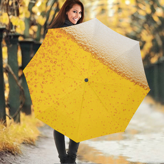 Beer With Foam Print Foldable Umbrella