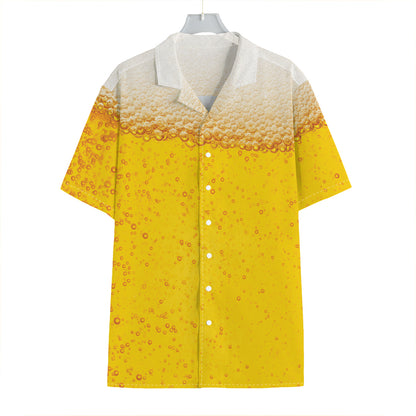 Beer With Foam Print Hawaiian Shirt