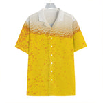 Beer With Foam Print Hawaiian Shirt