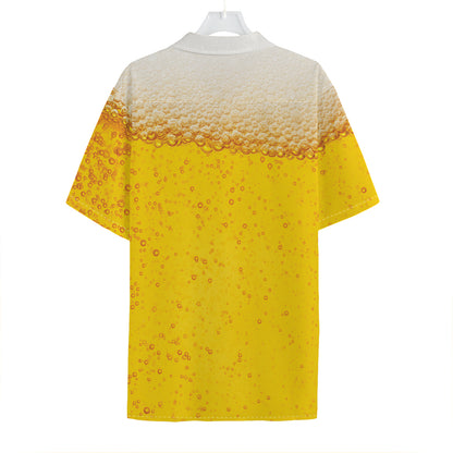 Beer With Foam Print Hawaiian Shirt