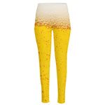 Beer With Foam Print High-Waisted Pocket Leggings