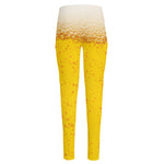 Beer With Foam Print High-Waisted Pocket Leggings