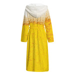 Beer With Foam Print Hooded Bathrobe