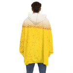 Beer With Foam Print Hoodie Blanket