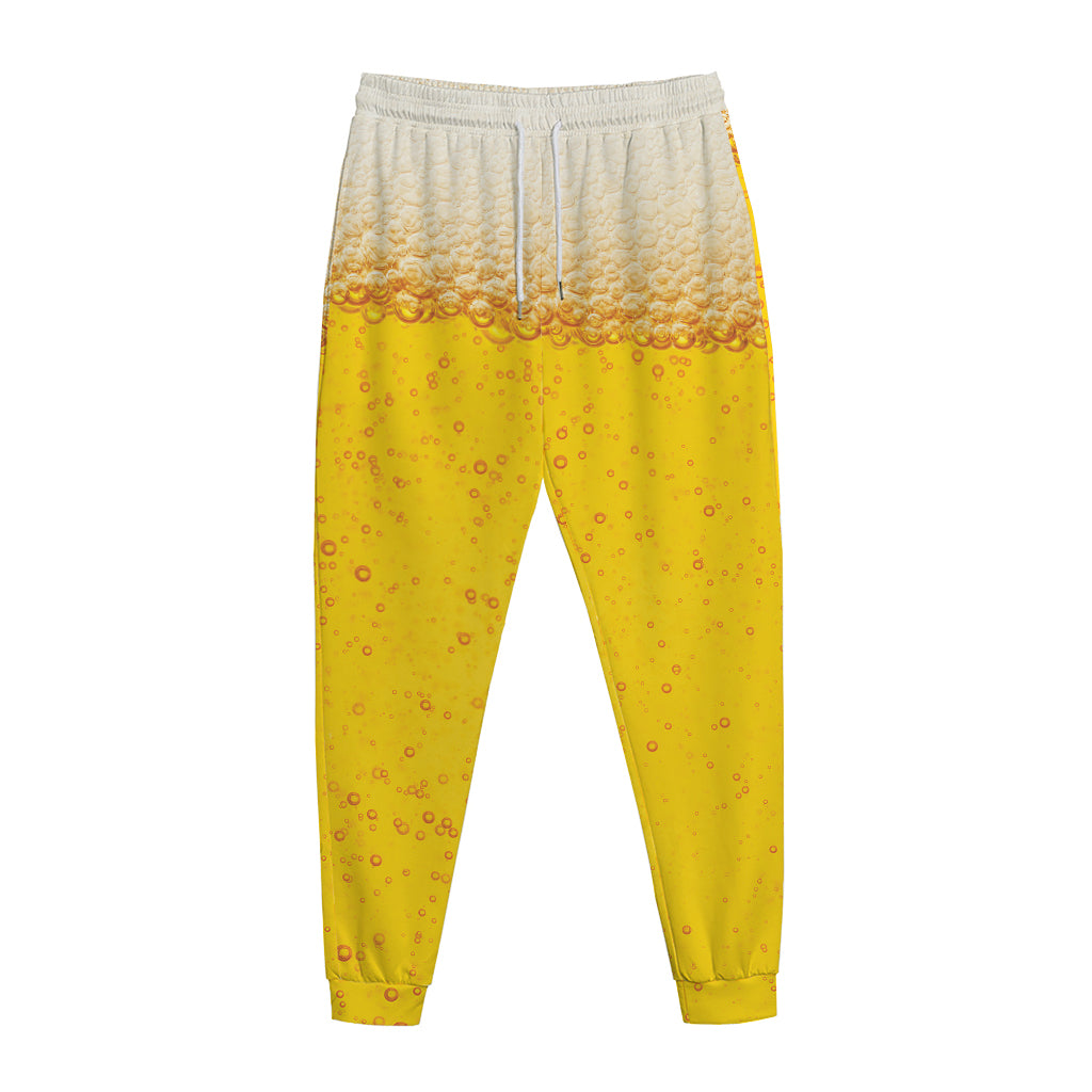 Beer With Foam Print Jogger Pants