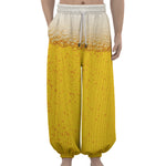 Beer With Foam Print Lantern Pants