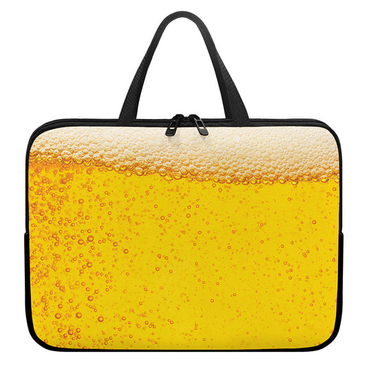 Beer With Foam Print Laptop Sleeve With Handle