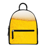 Beer With Foam Print Leather Backpack
