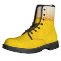 Beer With Foam Print Lace-Up Boots