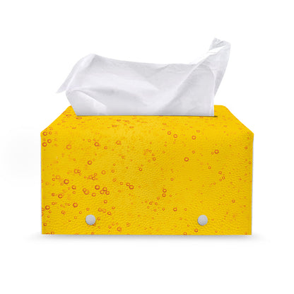 Beer With Foam Print Leather Tissue Box Cover