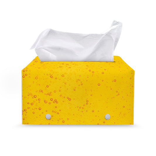 Beer With Foam Print Leather Tissue Box Cover
