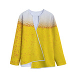 Beer With Foam Print Long Sleeve Short Coat