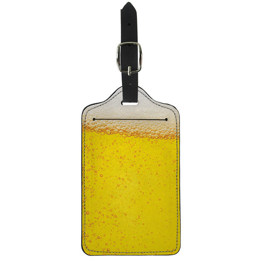 Beer With Foam Print Luggage Tag