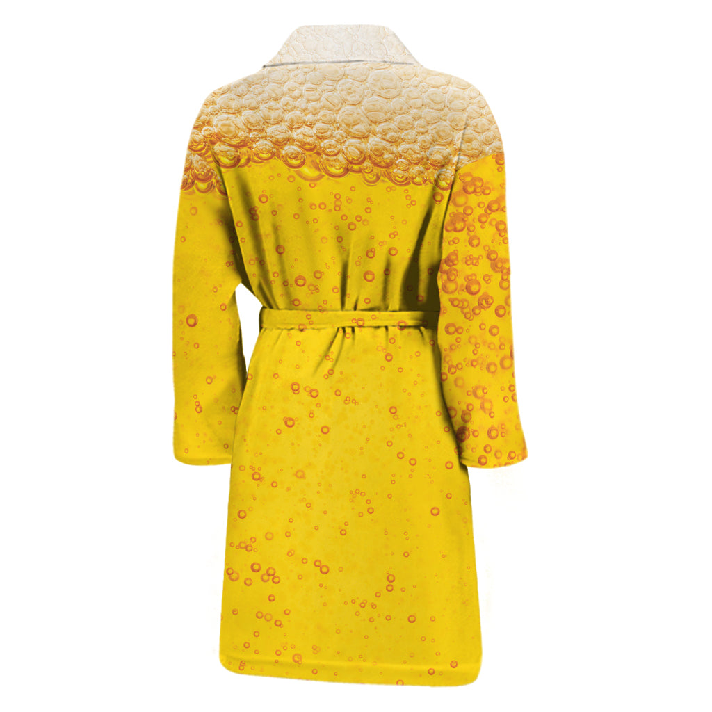 Beer With Foam Print Men's Bathrobe