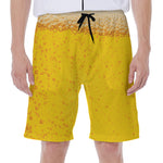 Beer With Foam Print Men's Beach Shorts