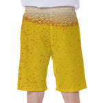 Beer With Foam Print Men's Beach Shorts