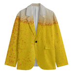 Beer With Foam Print Men's Blazer