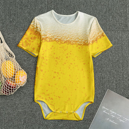 Beer With Foam Print Men's Bodysuit