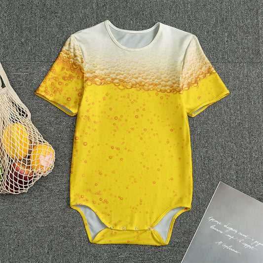 Beer With Foam Print Men's Bodysuit