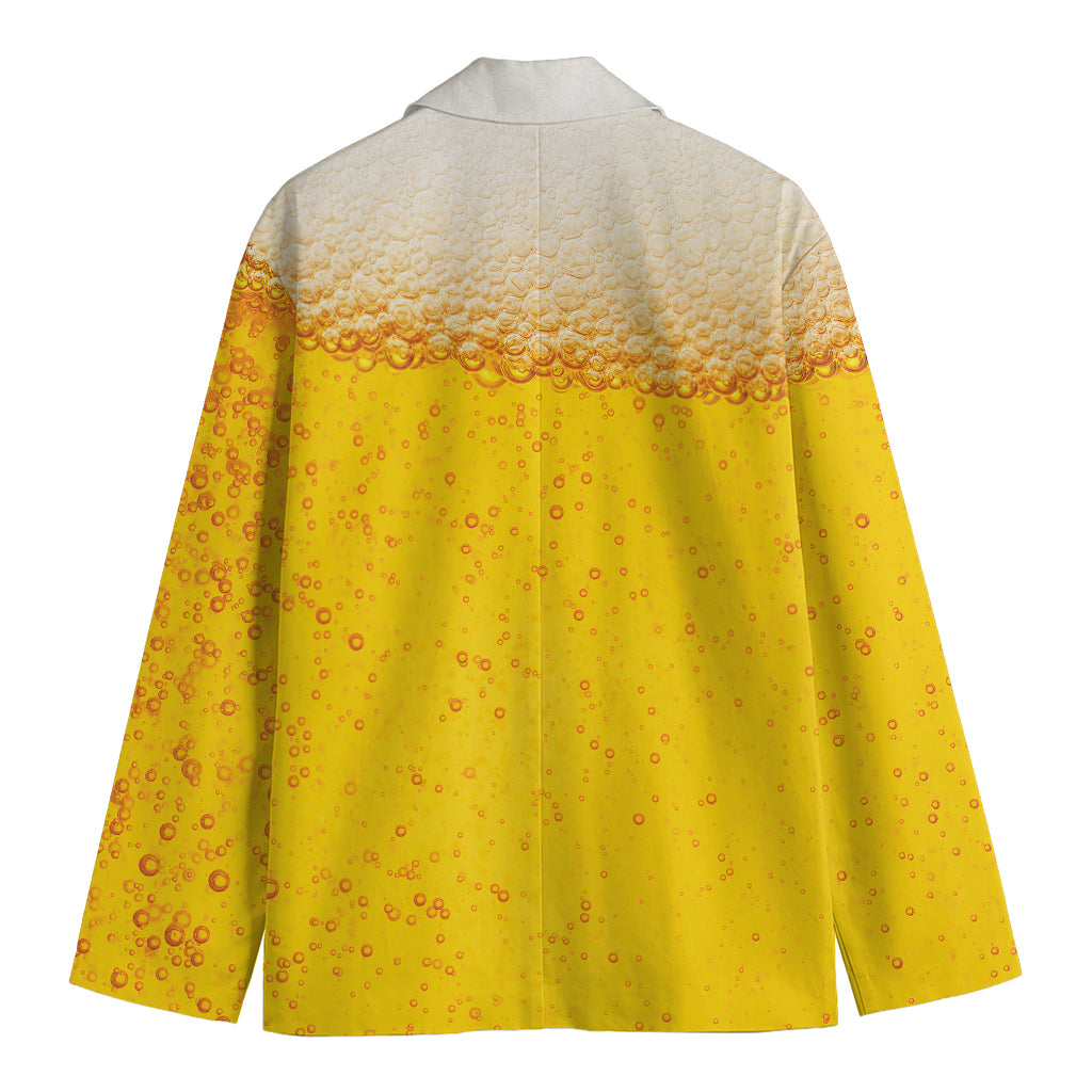 Beer With Foam Print Men's Cotton Blazer