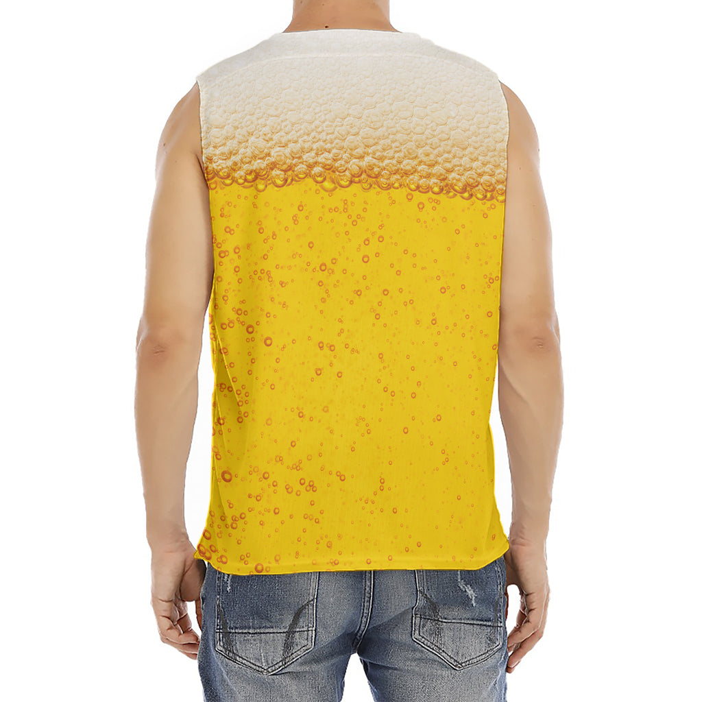 Beer With Foam Print Men's Fitness Tank Top