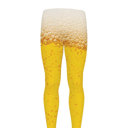 Beer With Foam Print Men's leggings