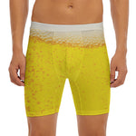 Beer With Foam Print Men's Long Boxer Briefs